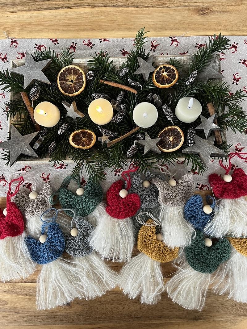 Новогодние украшения спицами