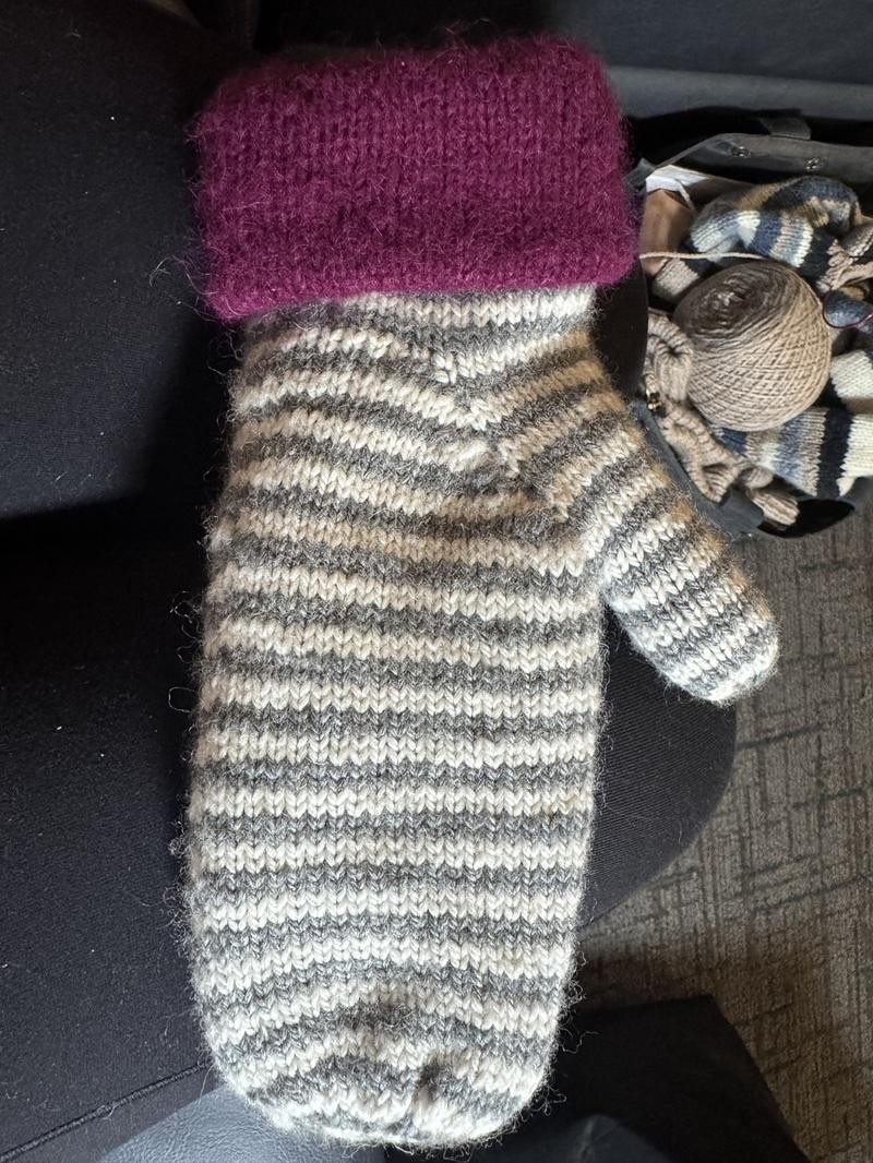 Теплые варежки спицами