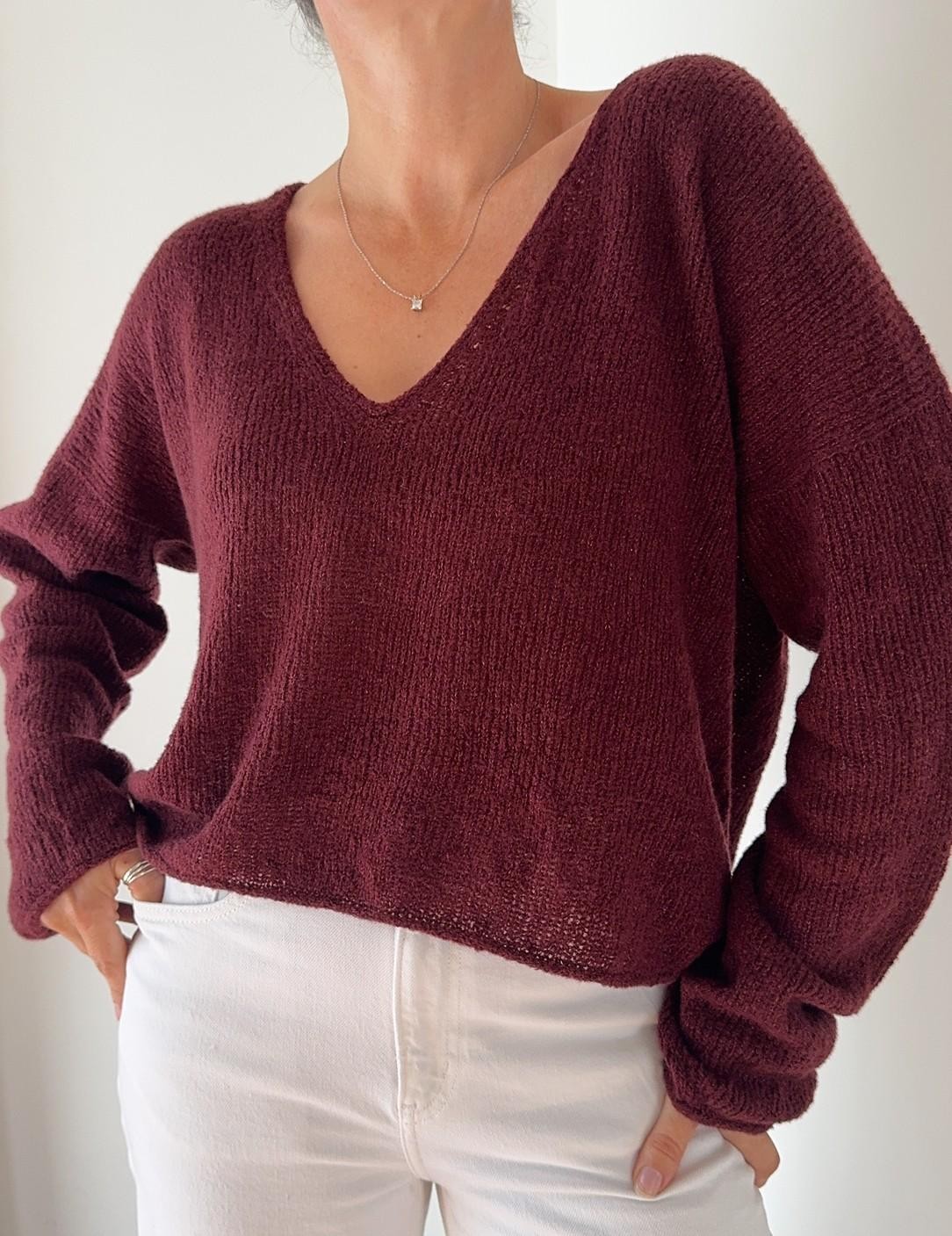 Простой пуловер спицами