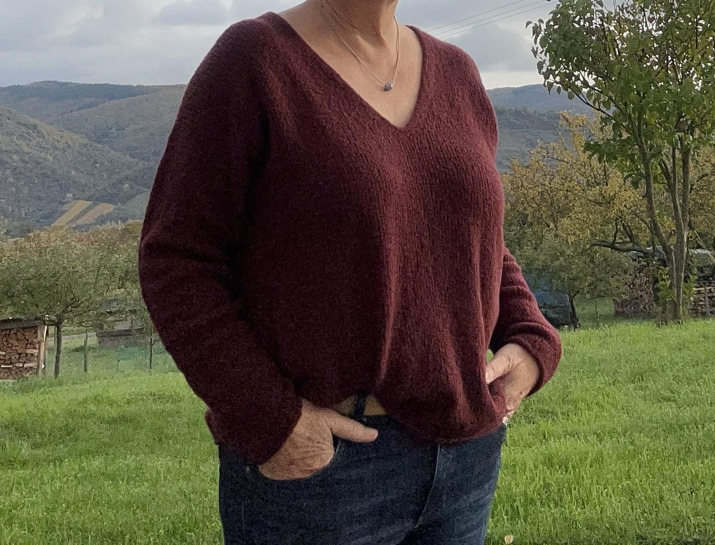 Простой пуловер спицами