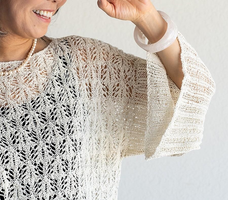 Красивый ажурный топ спицами