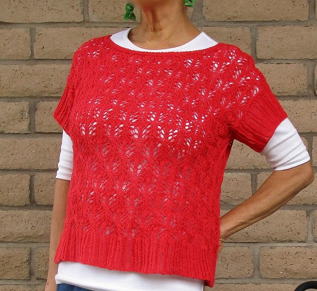 Красивый ажурный топ спицами