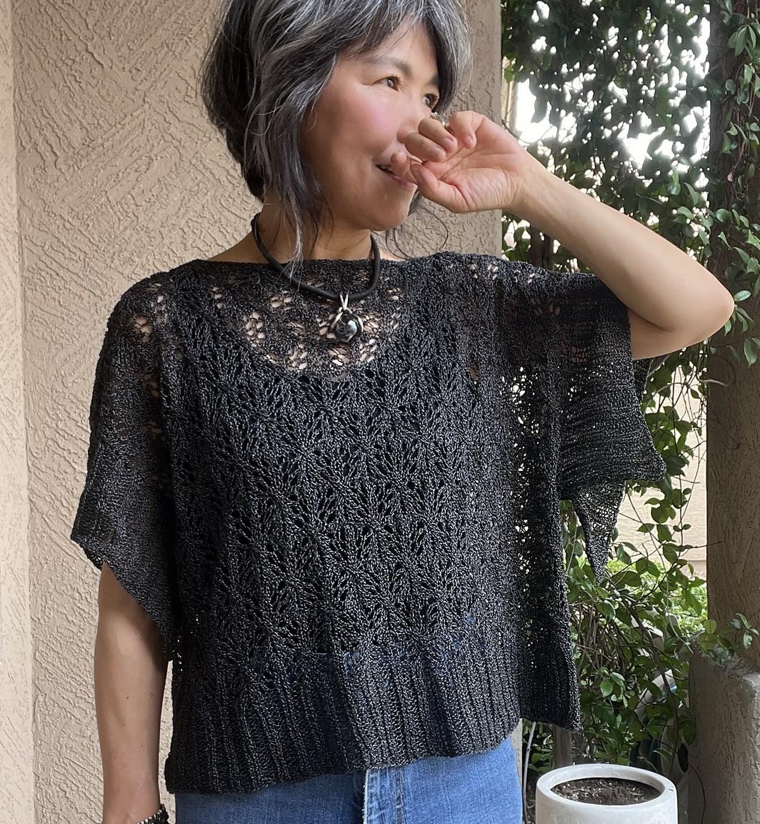 Красивый ажурный топ спицами