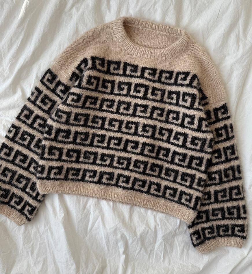 Жаккардовый свитер спицами