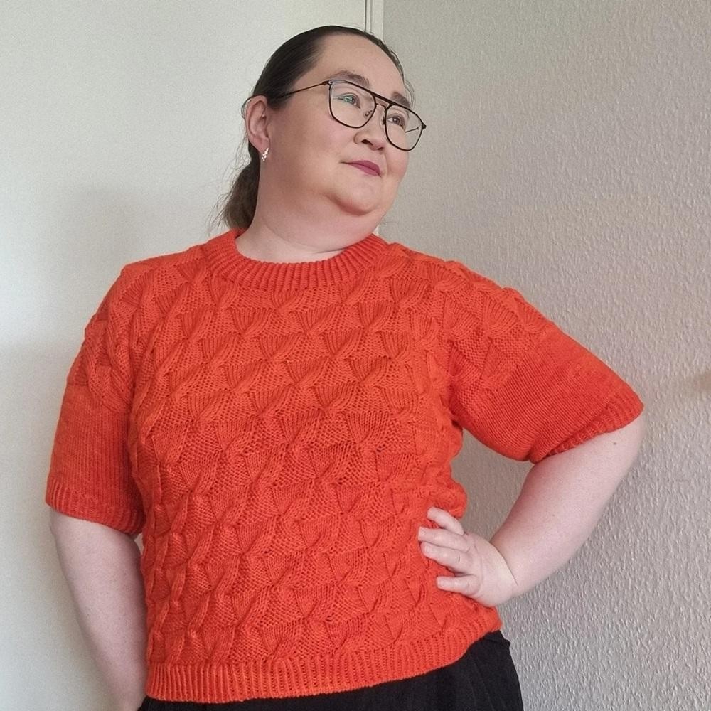 Текстурный свитер спицами