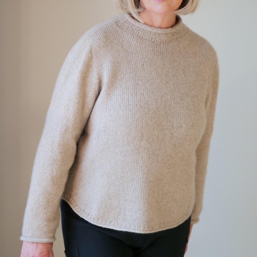 Вязаный спицами комфортный кашемировый свитер Delizia