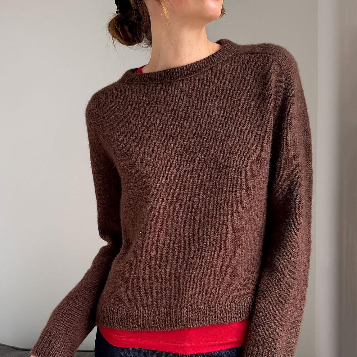 Вязаный спицами базовый повседневный свитер Suzie