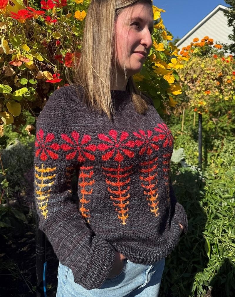 Красивый свитер спицами