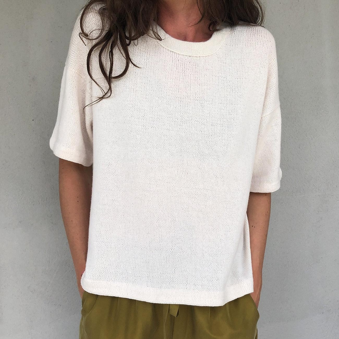 Футболка оверсайз вязаная спицами сверху Super Basic Tee