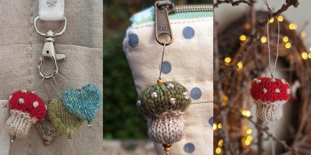 Связать гриб спицами описание