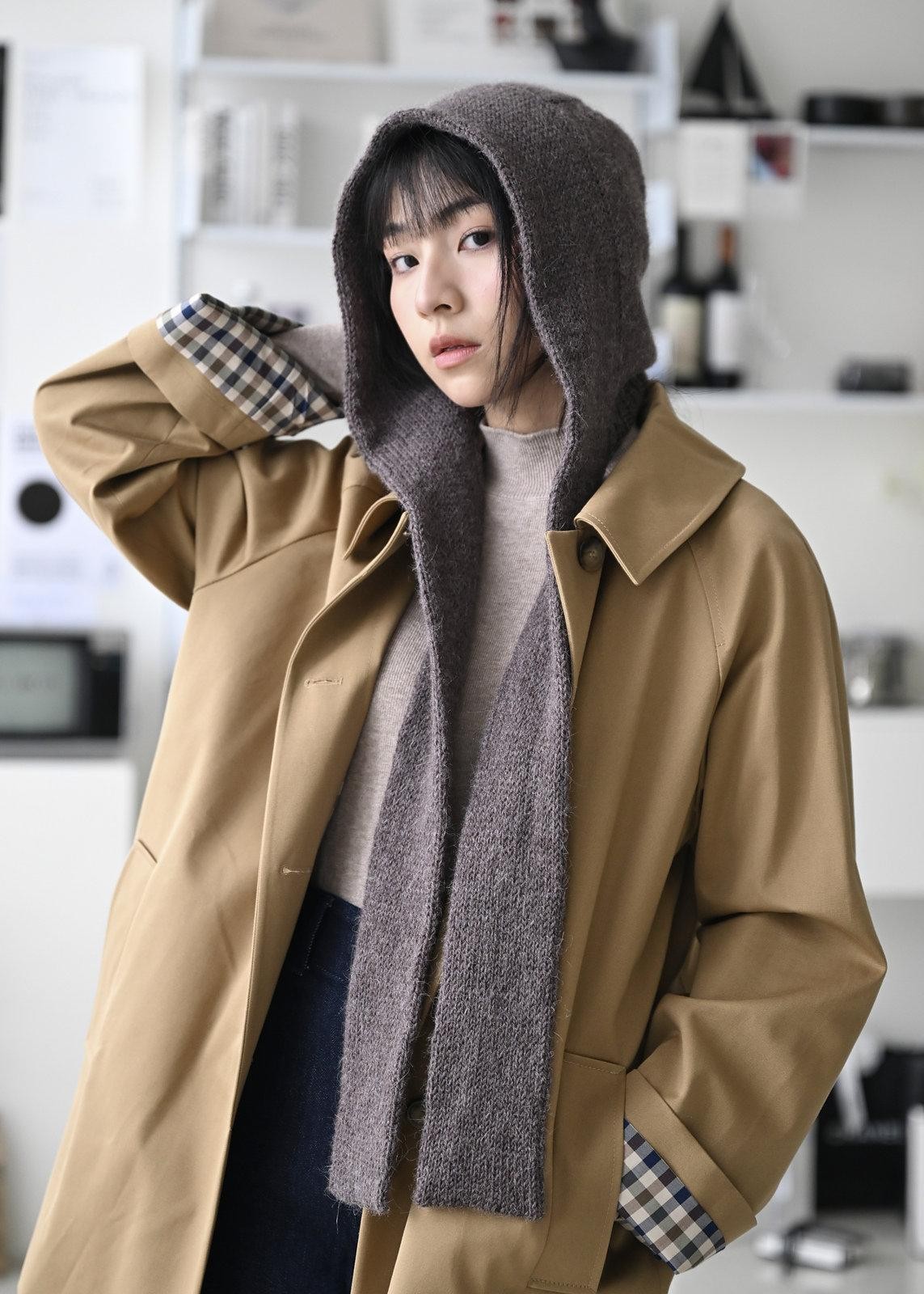 Шарф капюшон спицами