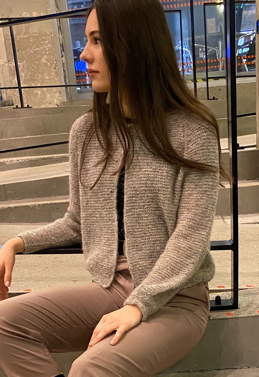 Кардиган платочная вязка