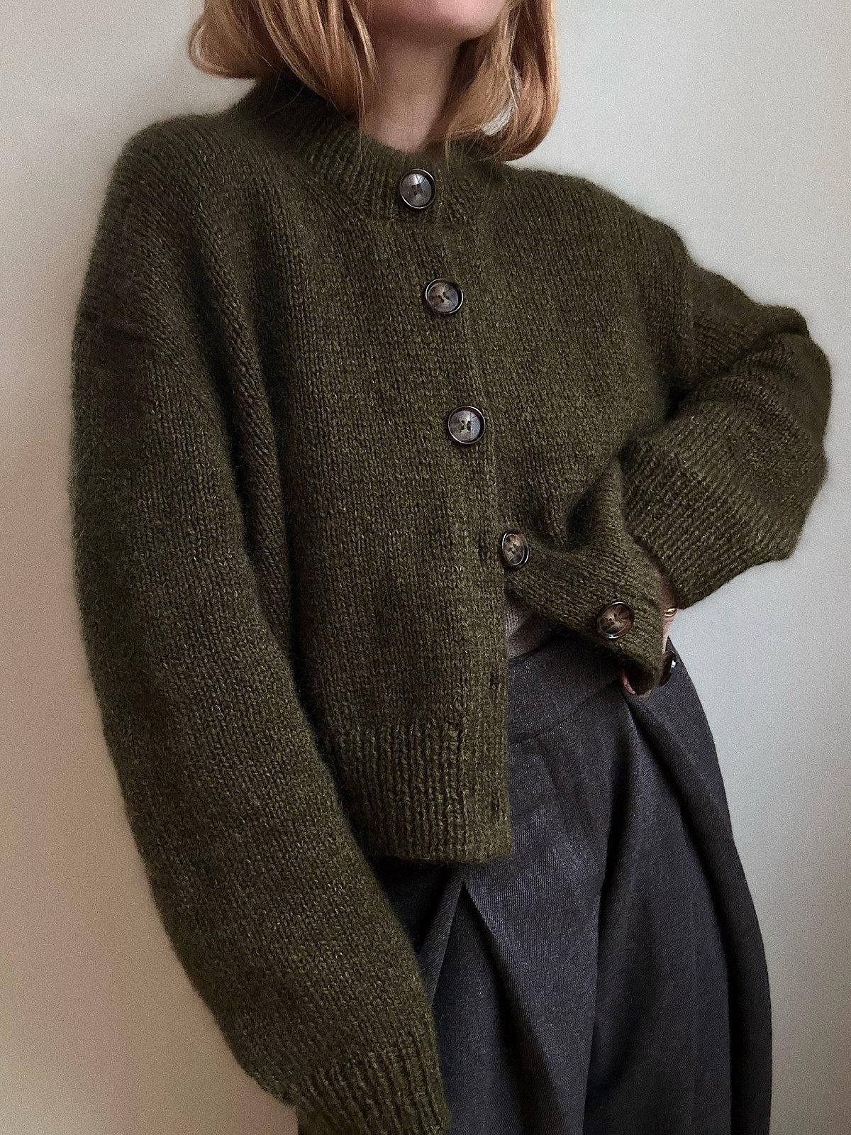 Женский кардиган оверсайз спицами