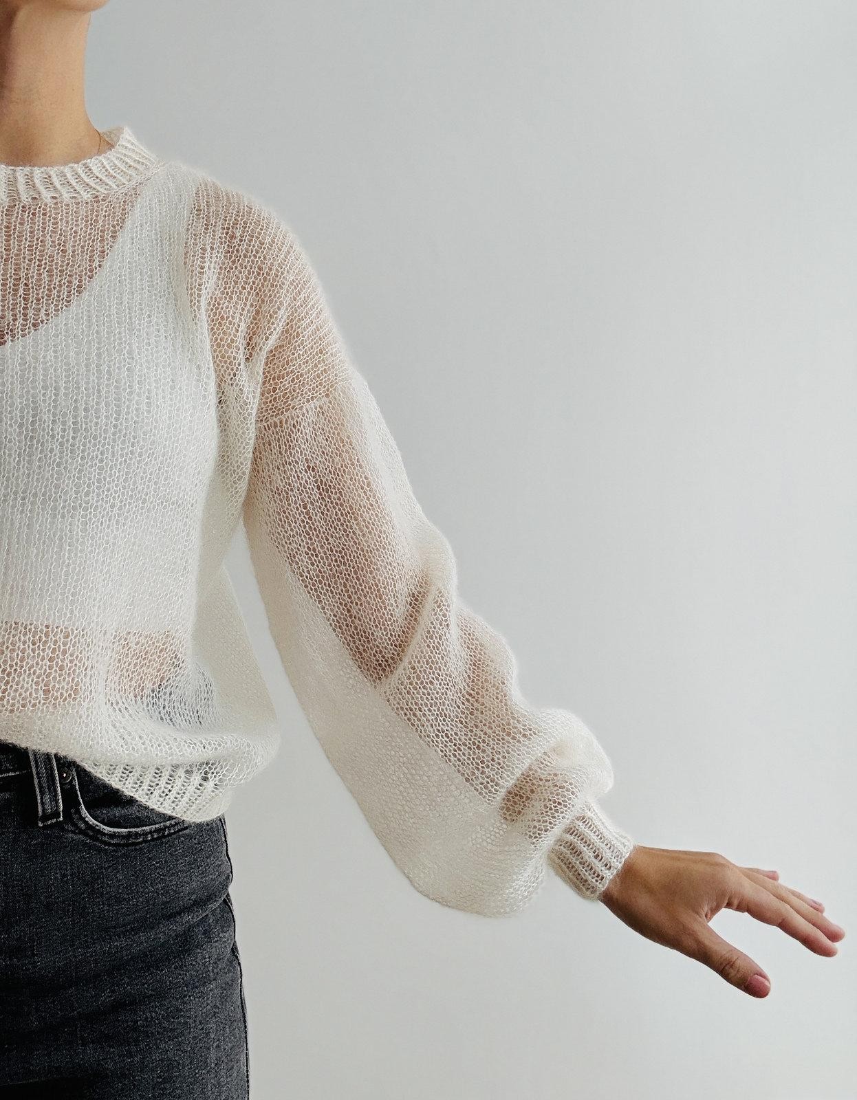 Паутинка из мохера спицами