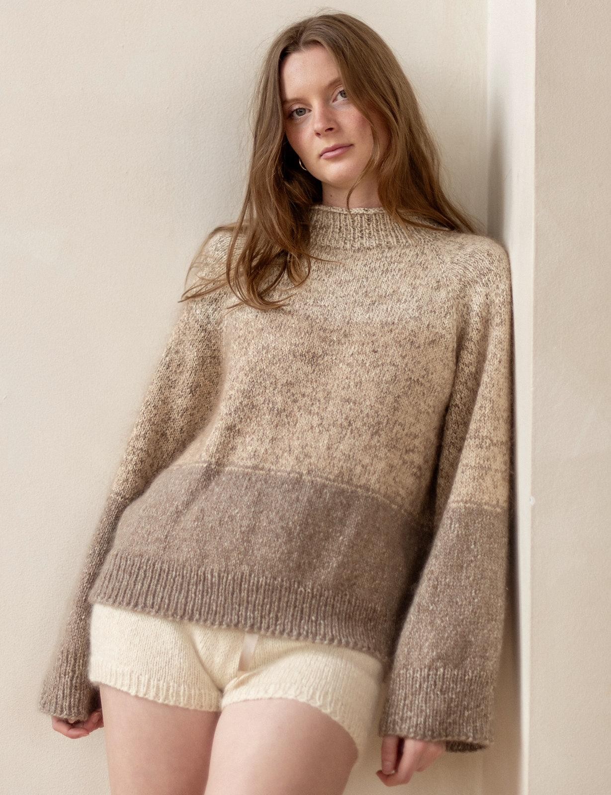 Пуловер реглан спицами сверху описание