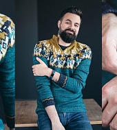 Мужской свитер с оленями спицами
