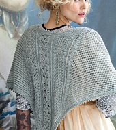 Вязание спицами ажурной шали из Vogue