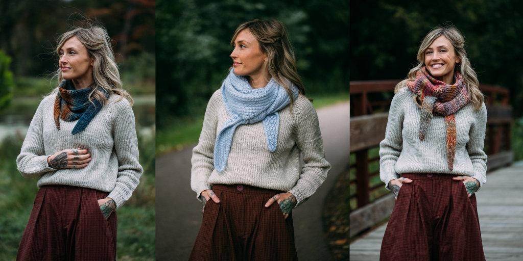 Шарф-шаль спицами описание