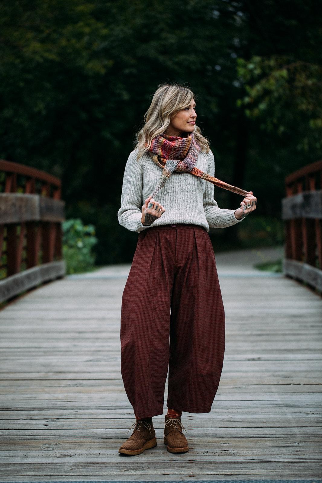 Шарф-шаль спицами описание как связать