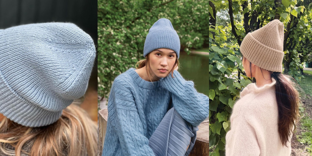 Шапка бини резинкой спицами Must-Have Beanie