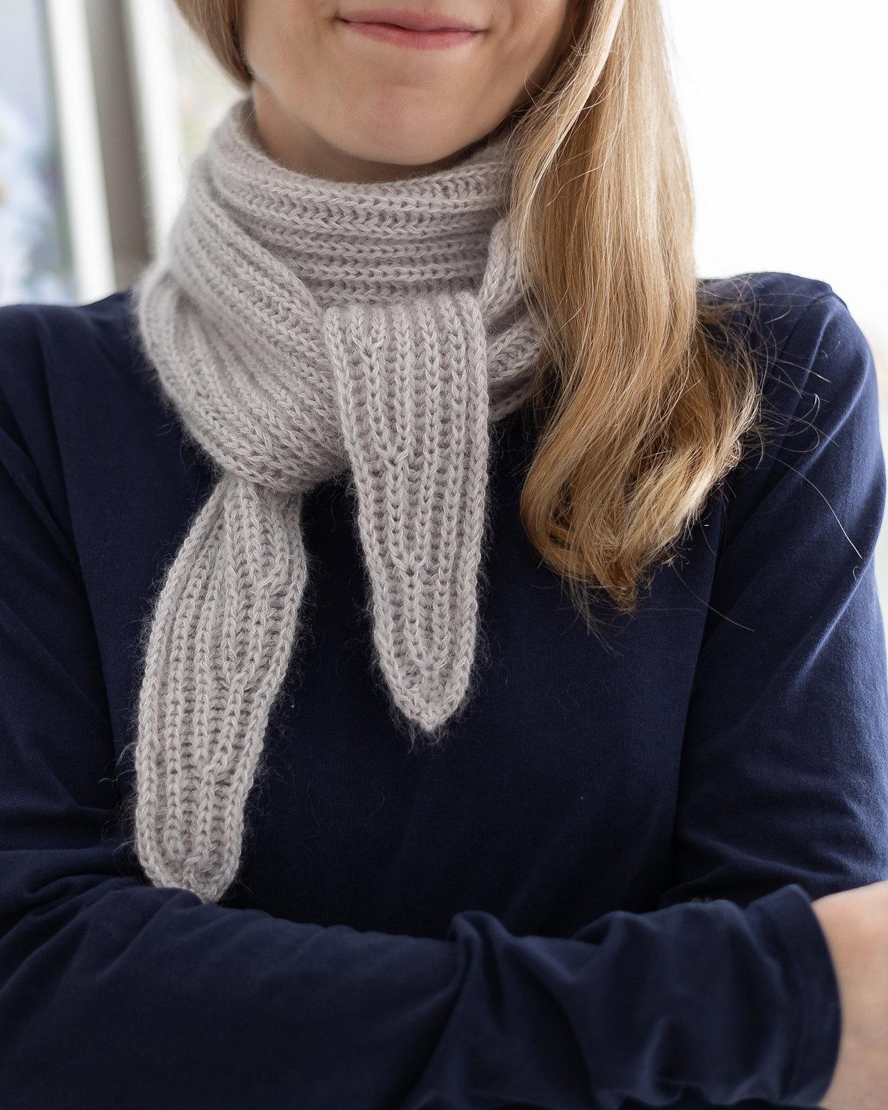 Связать шарф резинкой бриошь (английской резинкой) спицами, описание