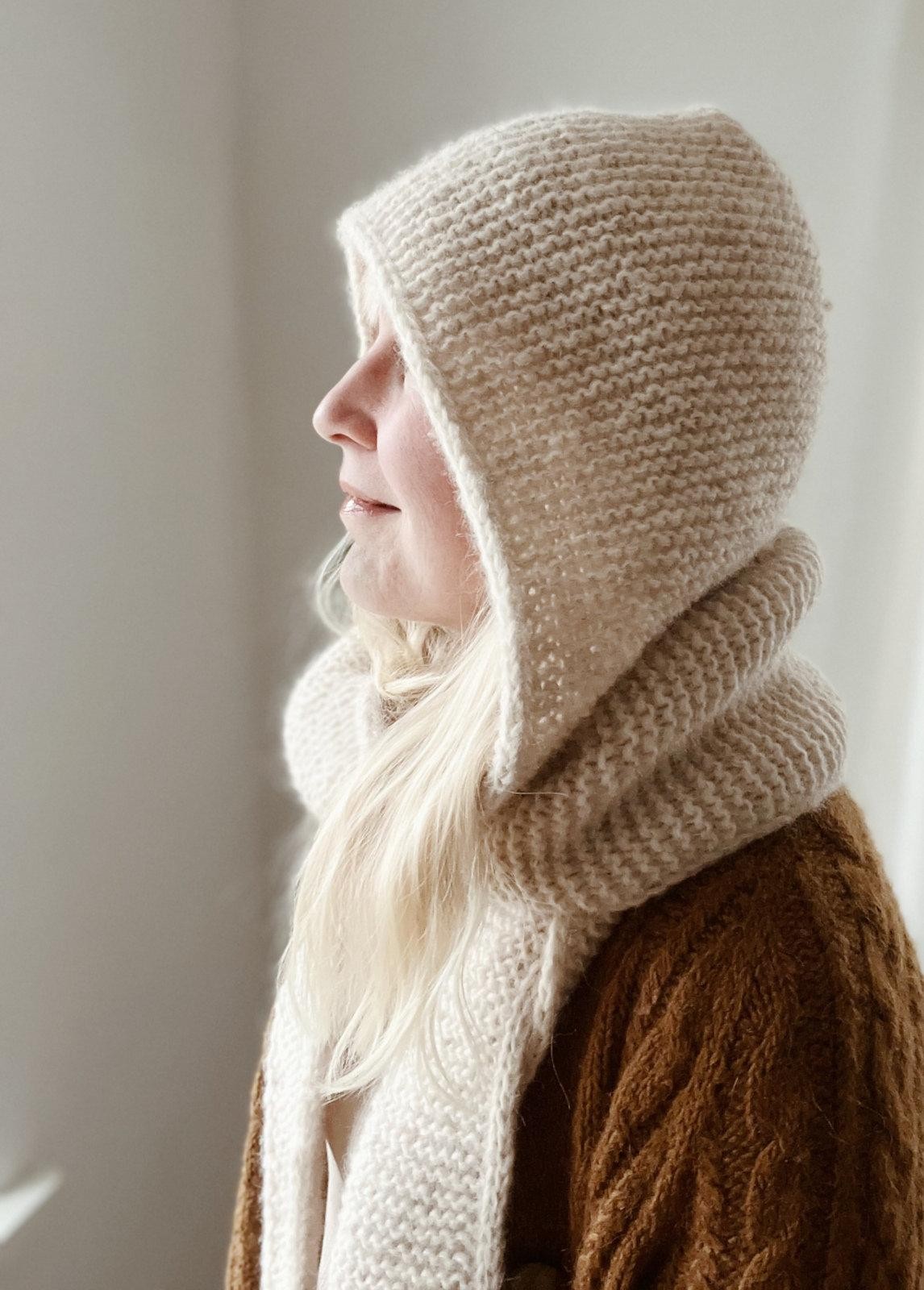 Шарф капюшон спицами описание