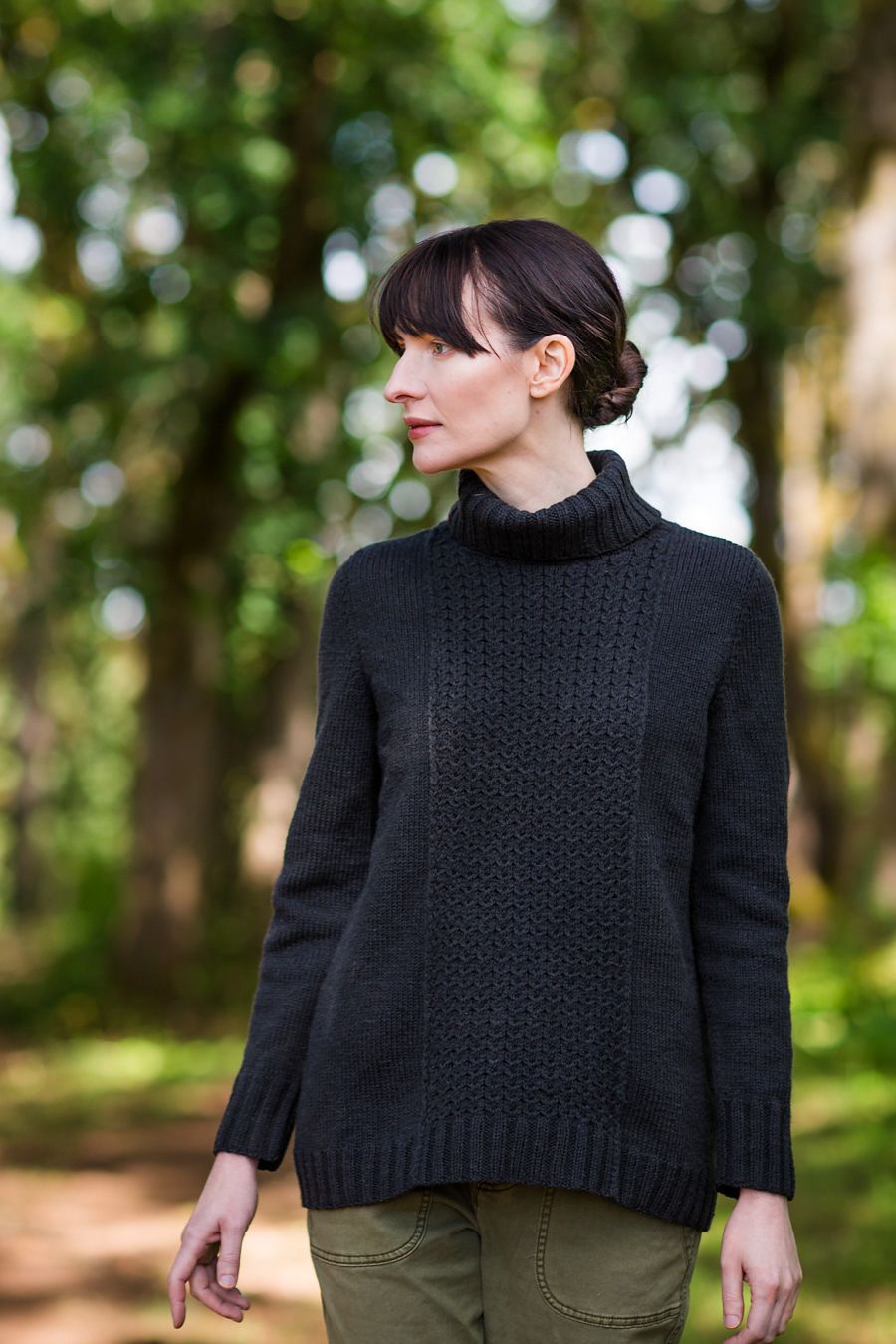 Свитер с мелкими косами