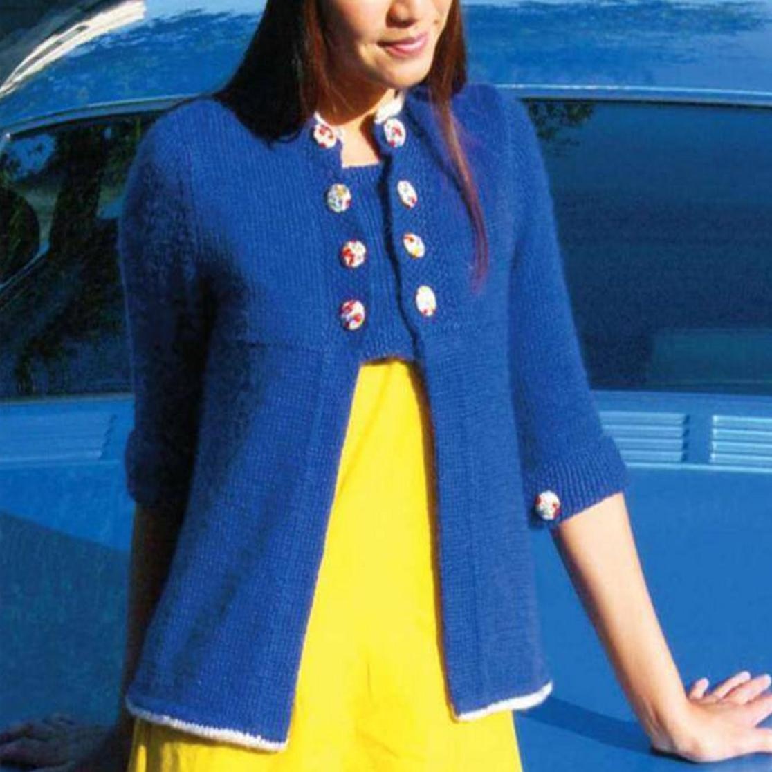 Вязание кардигана с застежкой на кокетке Double Decker