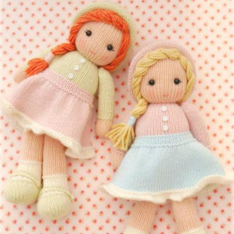 Милые вязаные спицами куклы в туфельках Мэри Джейн Dolls