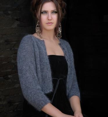 Вязание кардигана с добавлением мохера на шелке Asma, Enchanted