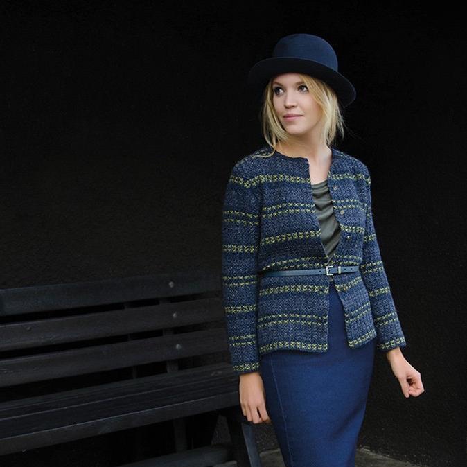 Вязание жакета твидовым узором спицами Touch, North