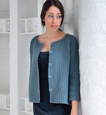 Вязание жакета текстурным узором спицами