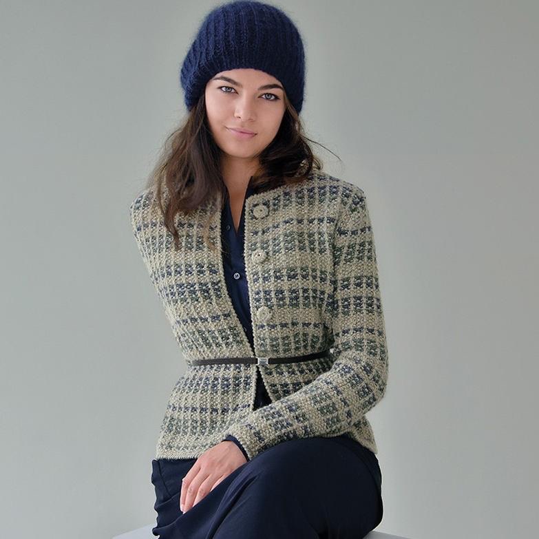 Вязание твидового жакета в стиле Шанель Shadow, Still