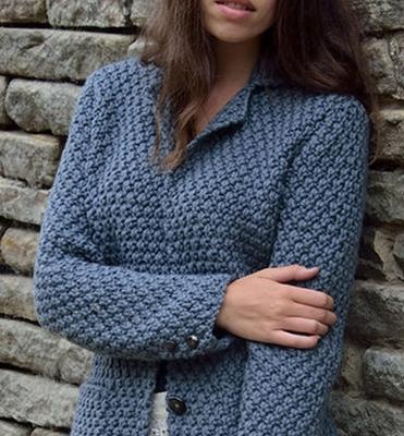 Вязание спицами женского блейзера Shale, Storm