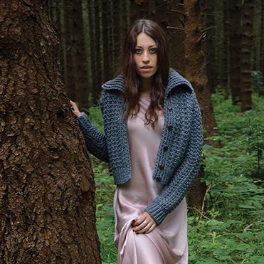 Вязаный спицами жакета Stomp с большим воротником