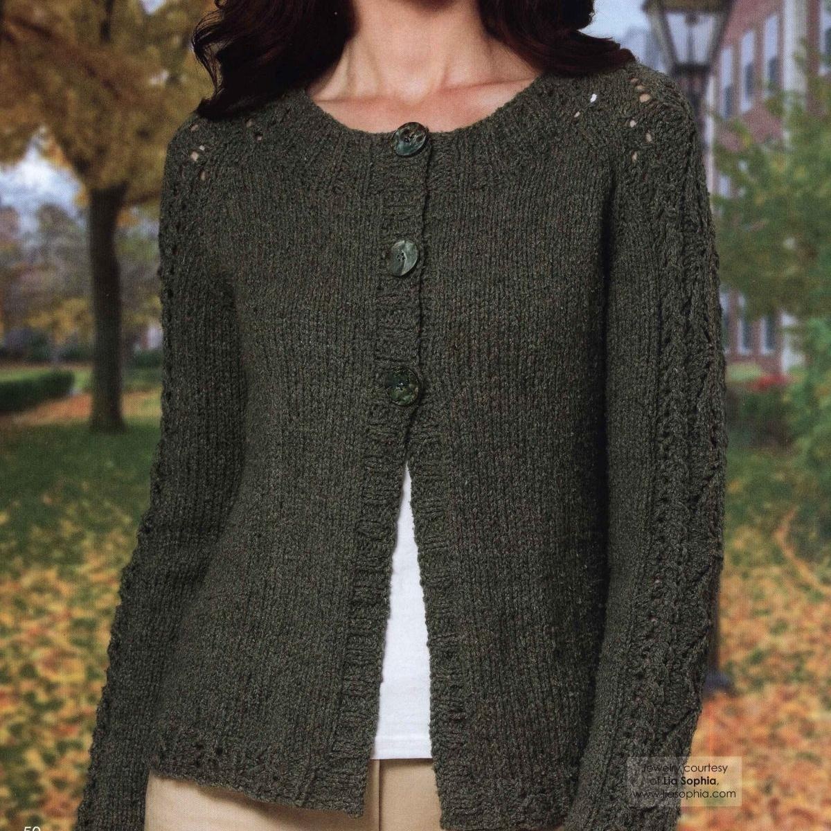 Вязание кардигана из шерсти ламы Ivy, Knit’n Style, October 2012