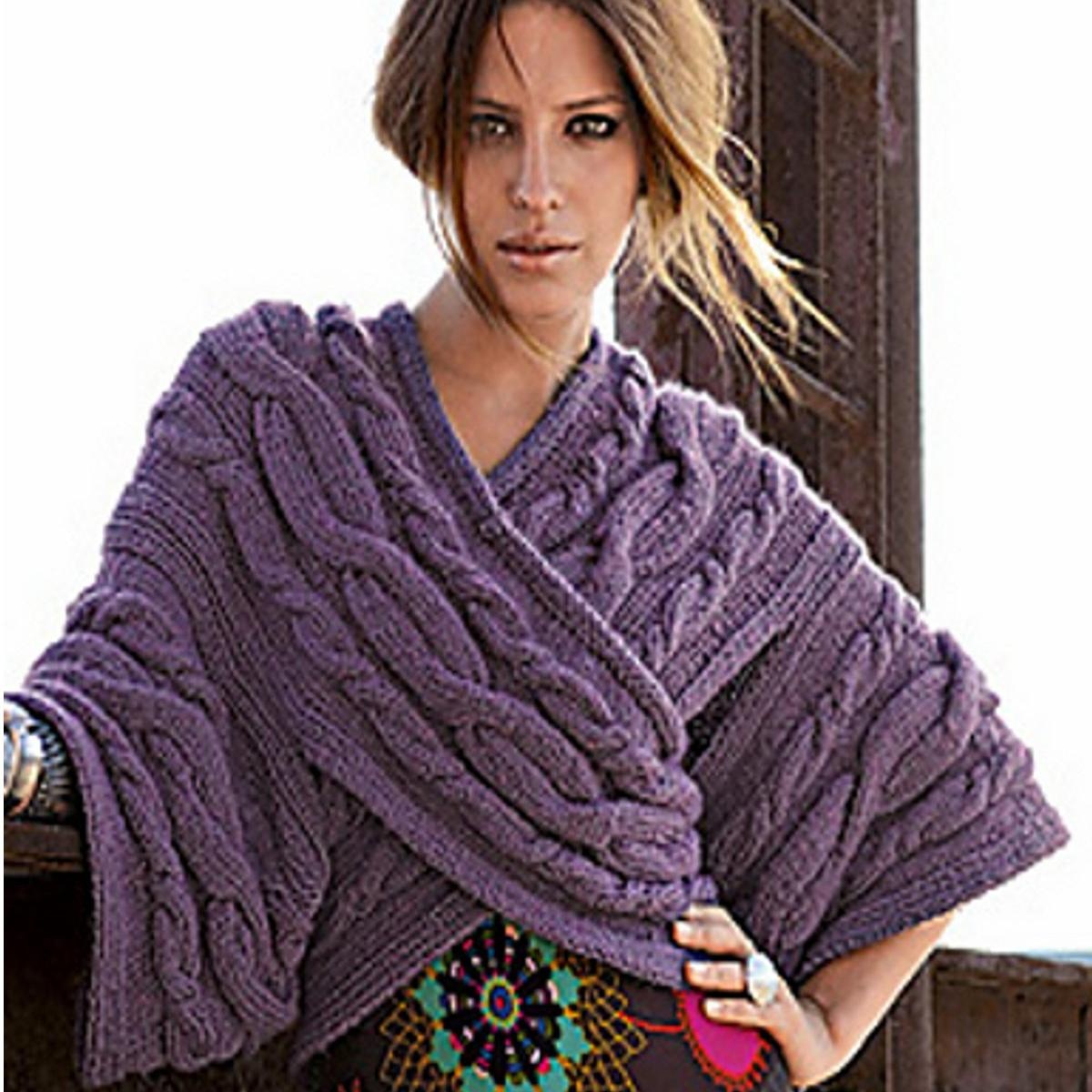 Жакет кимоно с перекрученными планками спицами