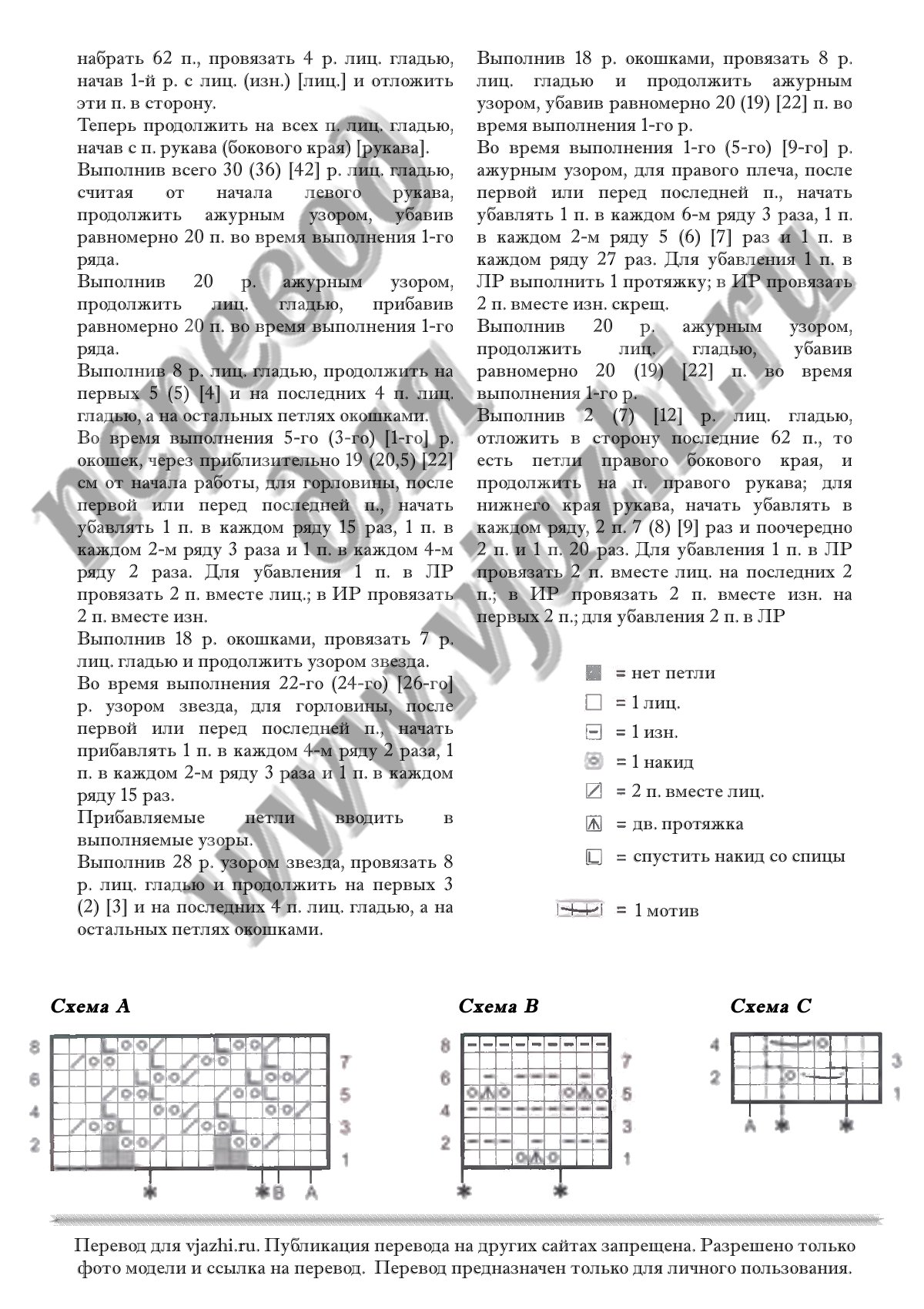 Описание вязания кофточки Traforata стр. 2