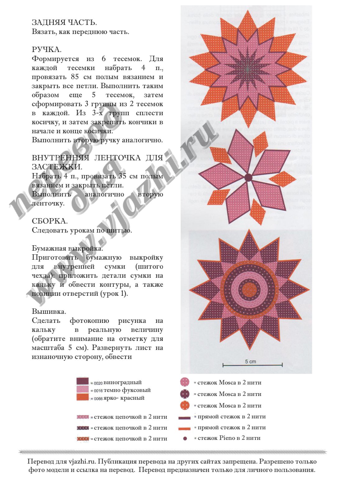 Описание вязания объемной сумки спицами стр 2