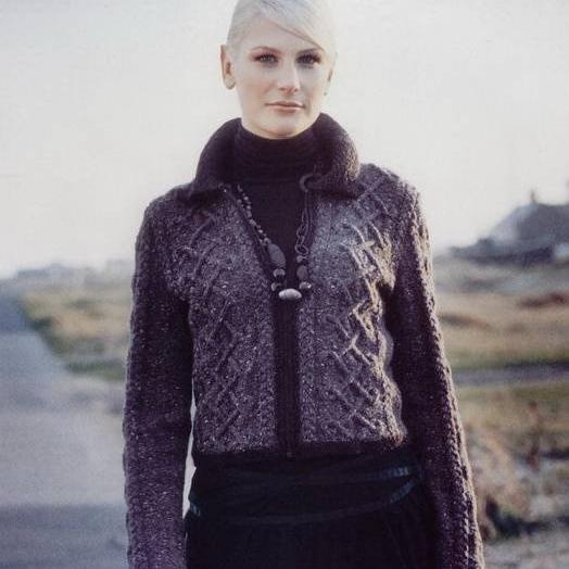 Вязание жакета с косами спицами Celtic, Rowan 40