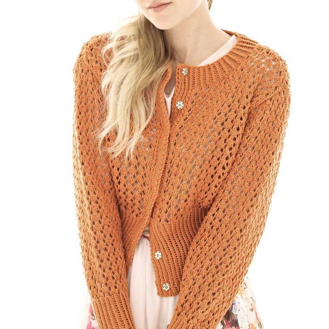 Вязание жакета ажурными сотами спицами