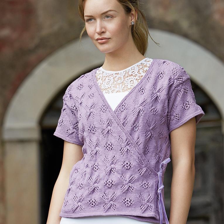 Вязание кардигана на запах Mariella, Rowan 57