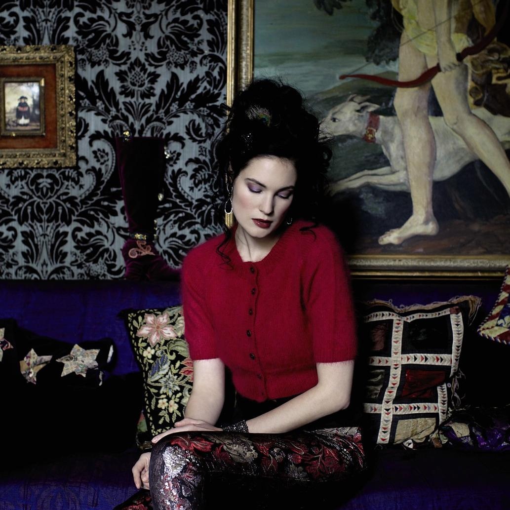 Вязание кардигана из ангоры с коротким рукавом Eva