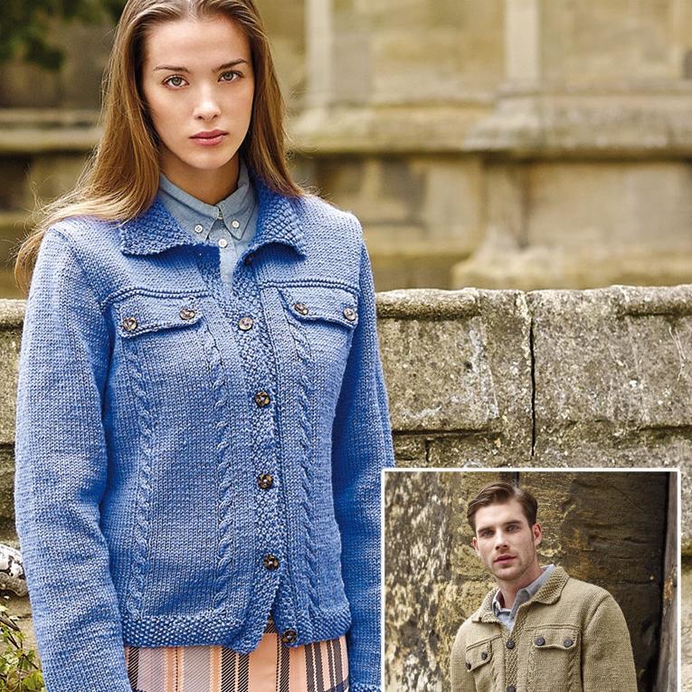 Вязание спицами жакета в стиле джинсовой куртки Tulloch, Pure Wool Worsted Collection