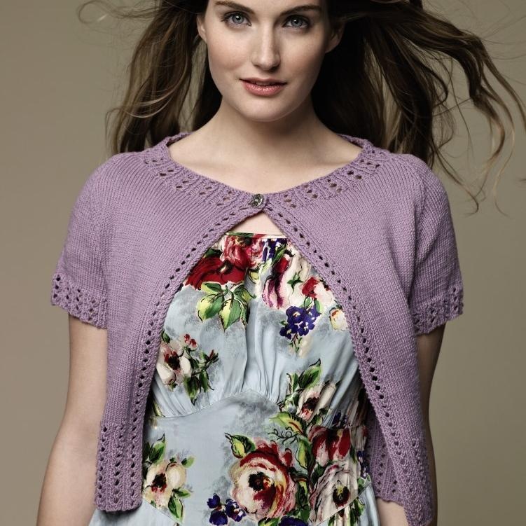 Вязание короткого летнего жакета Souffle, Rowan Studio 27