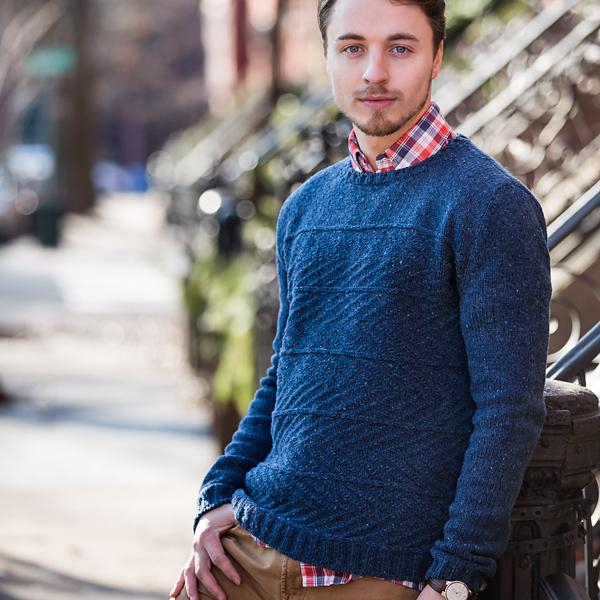 Вязание спицами мужского пуловера Albion, Brooklyn Tweed Men