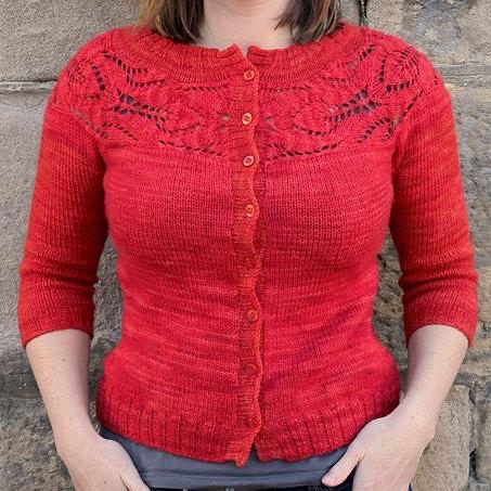 Вязание кардигана с круглой кокеткой поперек Lush 