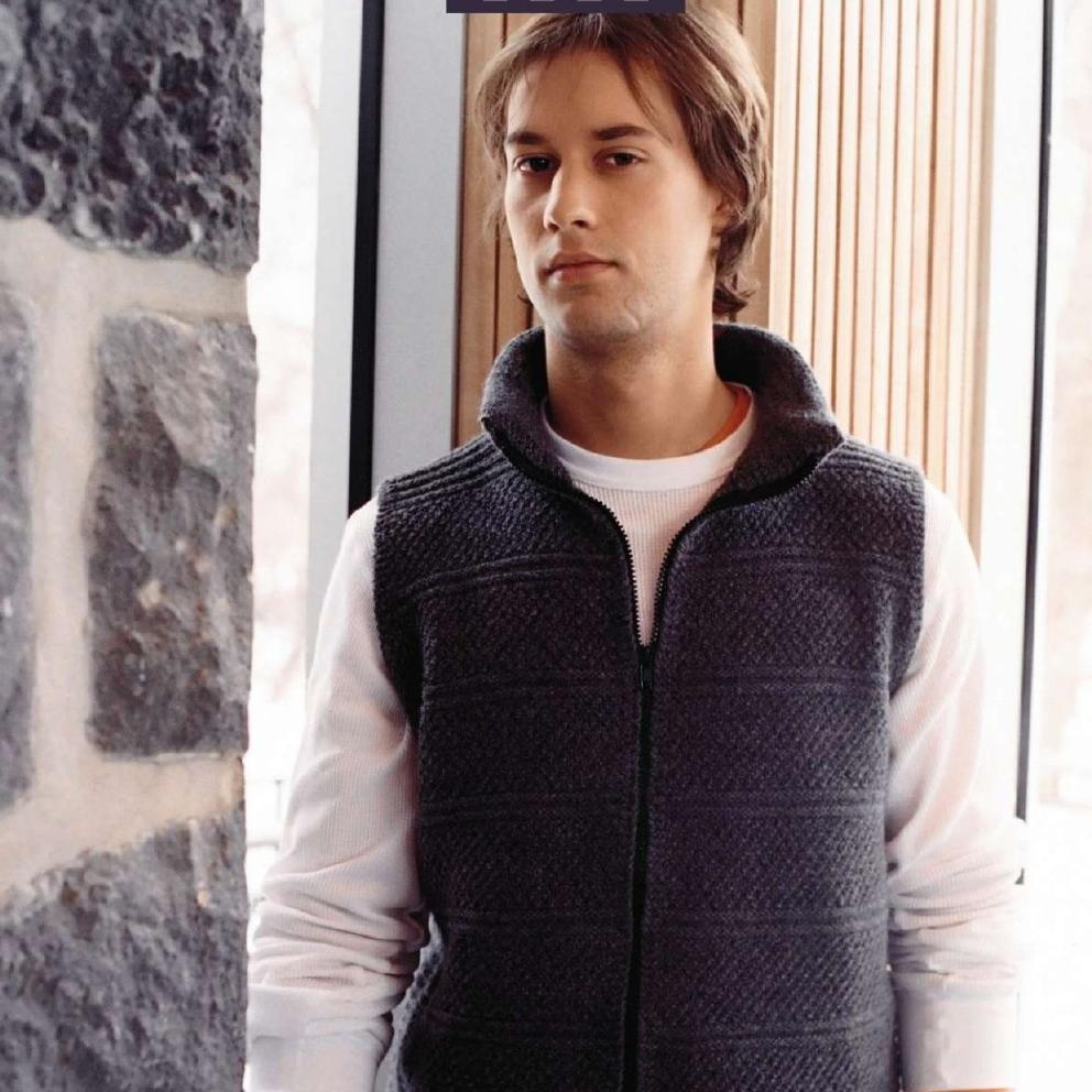 Вязание для мужчин жилета на молнии Zipped vest