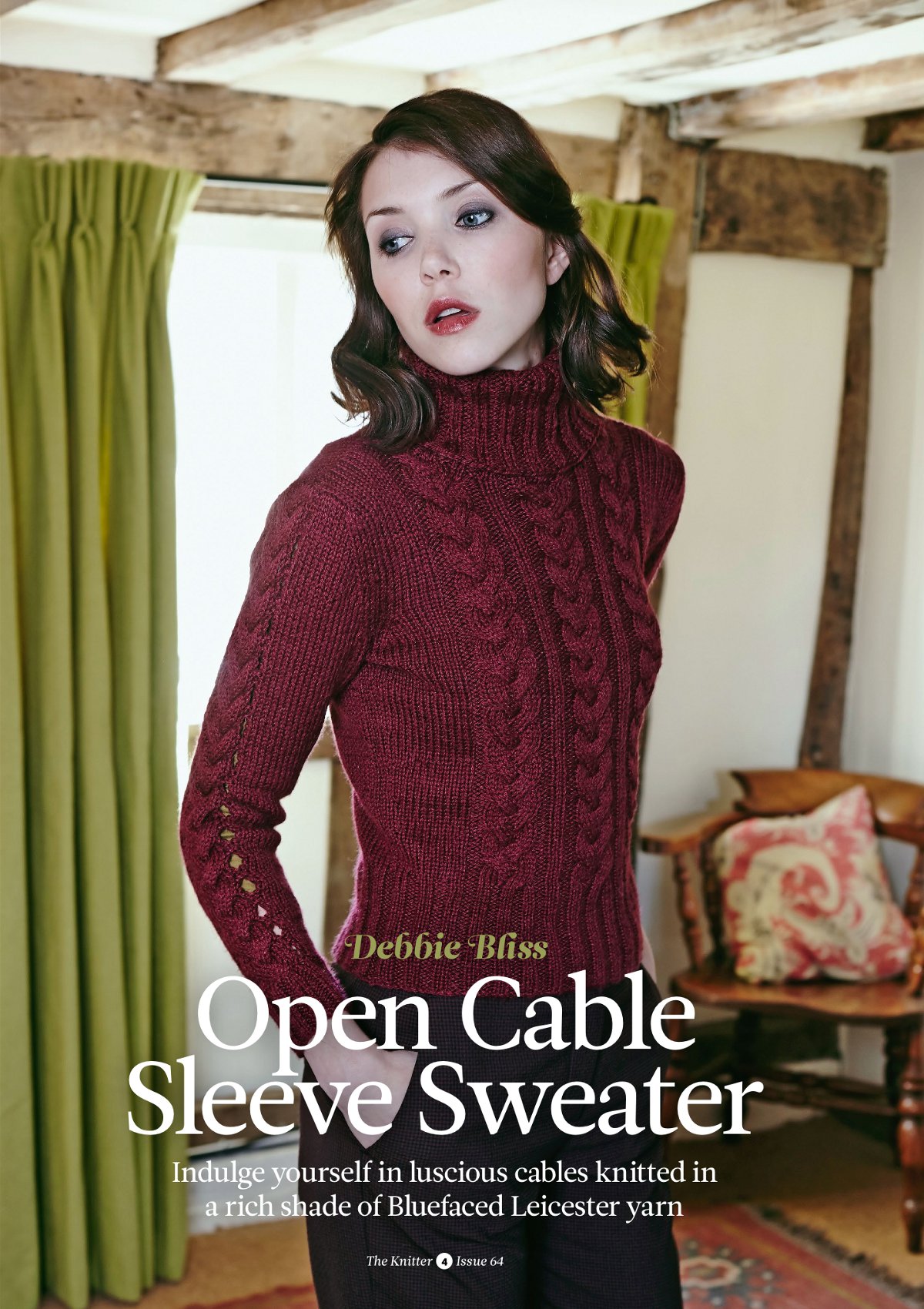 Вязание джемпера Open cable sleeve