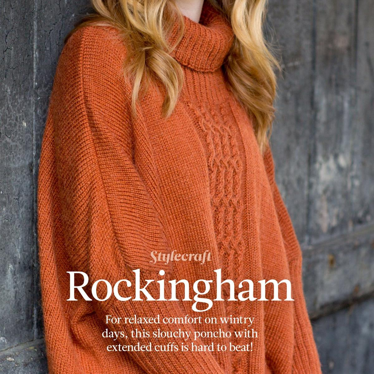 Вязание спицами пончо Rockingham